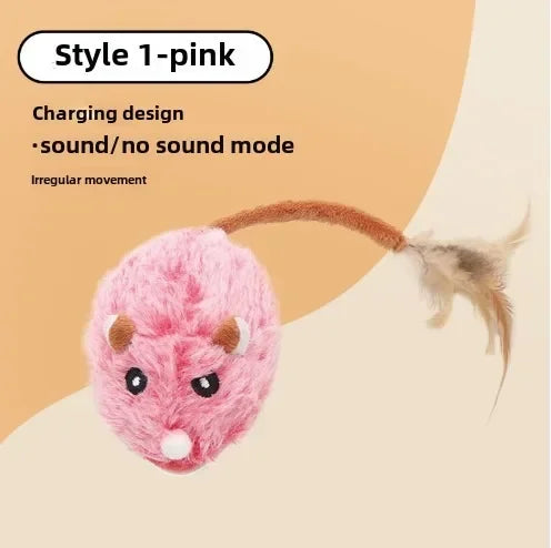 Mouse 1Pc Funny Lifelike Plush Mouse Running Rat Toy for Cats Dogs Tail Mouse Pets Kids Random Color Cat Accessories Toys Mice