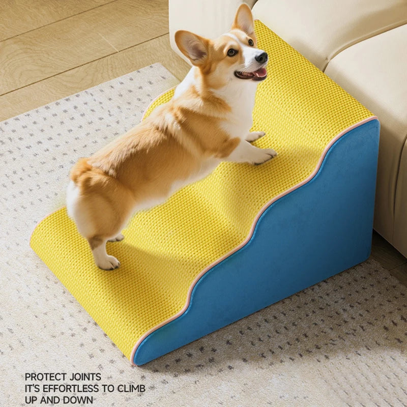 3/4/5 Step Dog Cat Ramp Ladder Pet Stair Memory Foam Sponge Dogs Sofa Removable Washable Training Pet Ramp Stairs Pet Supplies
