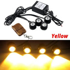 4 in 1 City Light Car LED Network Flash Wireless Remote Control Day Running DRL Eagle Eye One Tow Four 16 Mode Truck Motorcycle