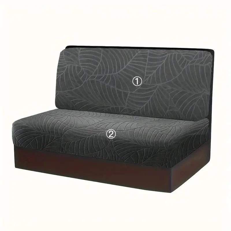 Jacquard RV Dinette Sofa Seat Cushion Cover Elastic Armless Couch Slipcovers Anti-slip Anti-dirt Camper Car Bench Slipcover