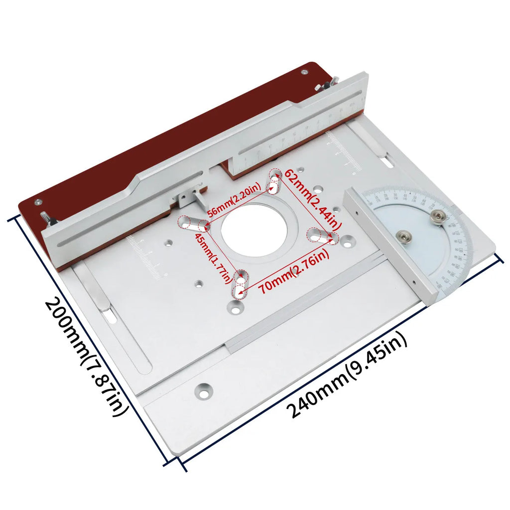 Aluminium Router Table Insert Plate with Sliding Tenoning Fence Electric Wood Milling Miter Gauge Guide Kit carpenter Slotting