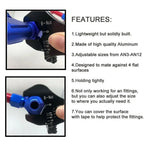 Billet Aluminum Adjustable Spanner Wrench + Vise Jaw Insert for Hose End Fitting Black Blue