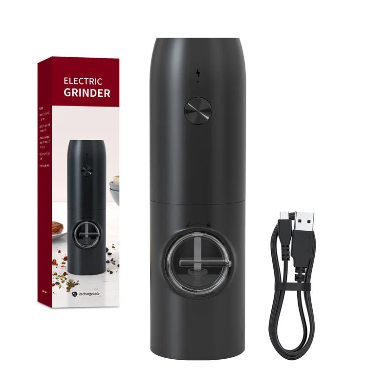1/2pcs Automatic Pepper Grinder Salt And Pepper Grinder USB Rechargeable Adjustable Coarseness Spice Mill for Kitchen Tool
