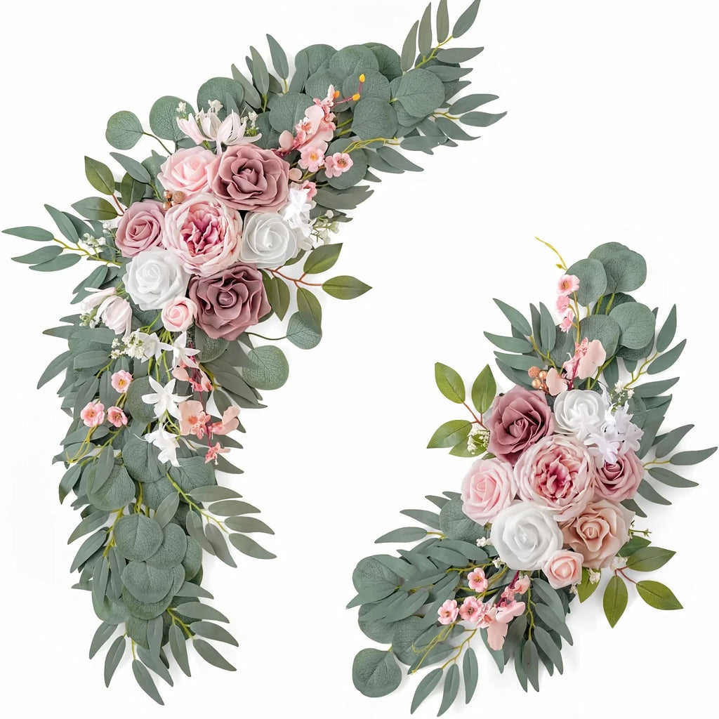 2pcs Wedding Decoration Flowers, Artificial Rose Wreaths,Suitable for Outdoor Decoration,Home Decoration,Wedding Arch Decoration