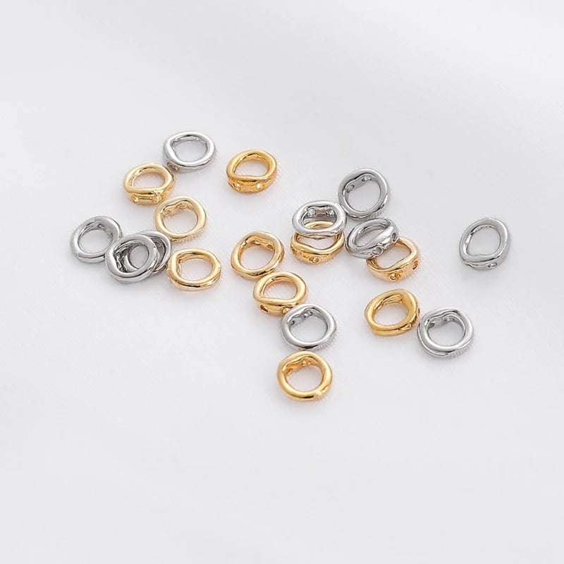 20 pcs Elegant Double Hole Linking Circles Sophisticated Craft Rings Connector Rings with Two Holes for Jewelry Assembly F0S4