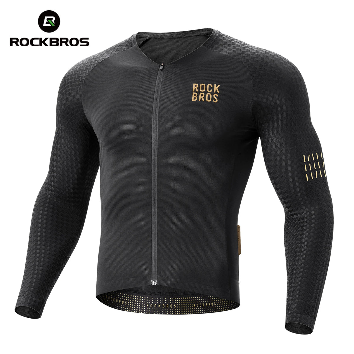 ROCKBROS Cycling Jersey Spring Autumn Lightweight High Elasticity Long Sleeve Bicycle Jersey Wicking Breathable MTB Bike Jersey