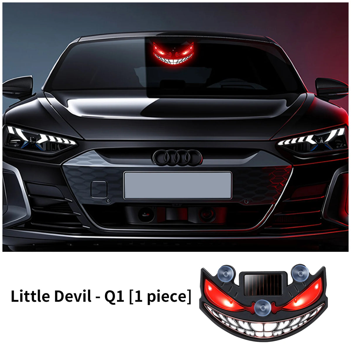 Solar Powered LED Warning Light Devil Eye Style Multi-Mode Wireless Decorative Lamp