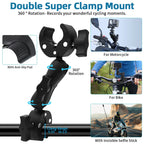 Motorcycle Mount kit for Insta360 X5 X4 X3 X2 RS DJI GoPro Double Clamp Handlebar Selfie Stick for Insta 360 Mount Accessories