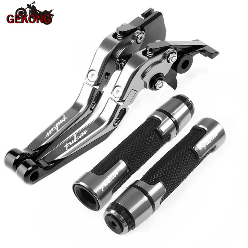 Motorcycle Folding Extendable CNC Moto Adjustable Clutch Brake Levers Handbar End Grips fit For Bajaj Pulsar 200 NS/200 RS/200 A