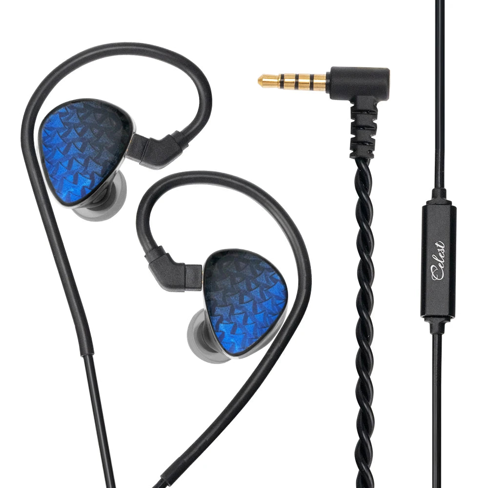 Celest Wyvern Black Remaster 10mm LCP 2.0 Diaphragm Custom Dynamic Driver in Ear Earphones with MIC Cable Headphones