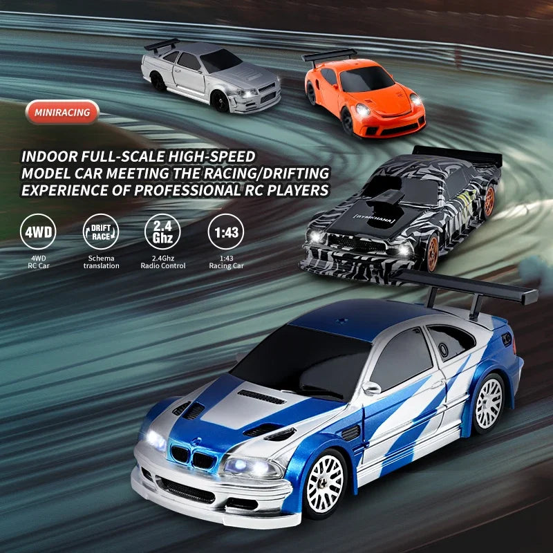 2.4G RC Drift Car 1/43 4WD Mini Racing Remote Control Car Model High Speed Four Wheel Drive Radio Control Boys Toy Gift