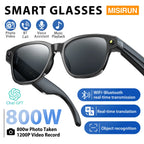 800W Camera Smart Glasses Men Women Bluetooth Call Smart Translation Glasses Photo Video Recording Waterproof Smart Sunglasses
