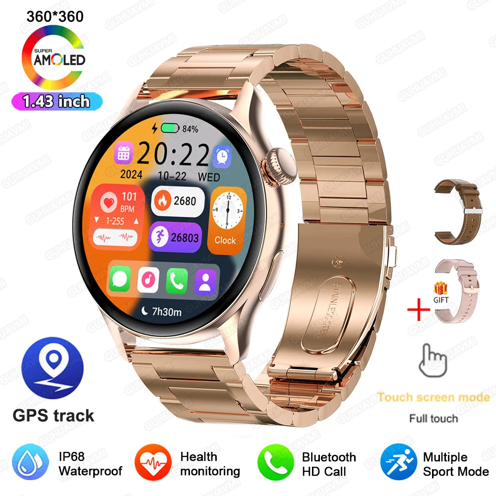 2026New GPS NFC Bluetooth Call Smartwatch Women Watch 4 mini Sport Track Heart Rate Pressure Monitoring Health Smartwatch Ladies