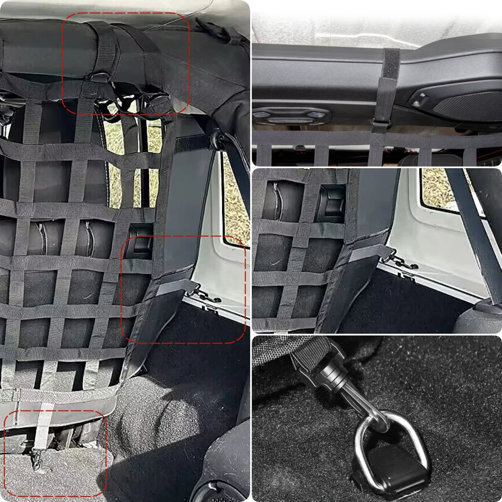 Car Dog Barrier Protector Divider Pet Net Trunk Safety Mesh for Jeep Wrangler JK JL Gladiator JT 2007-2025 Interior Accessories