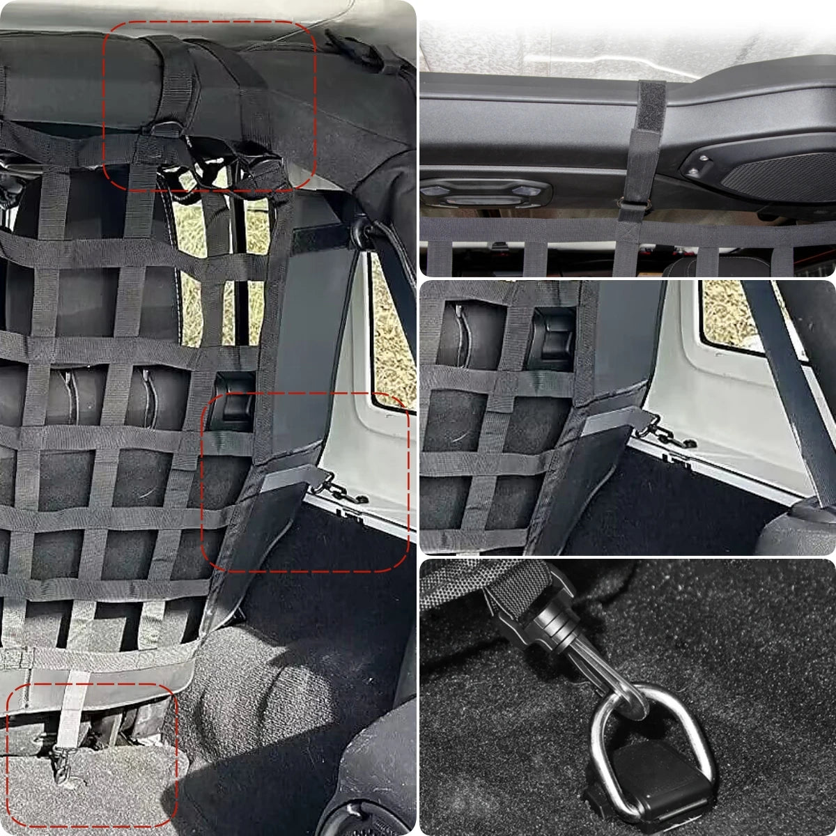 Car Dog Barrier Protector Divider Pet Net Trunk Safety Mesh for Jeep Wrangler JK JL Gladiator JT 2007-2025 Interior Accessories