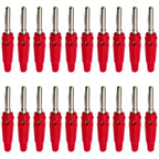 20/100Pcs 4mm Banana Plug Connectors Black And Red High Current Insulated Shrouded Stackable Connector Screw Connection