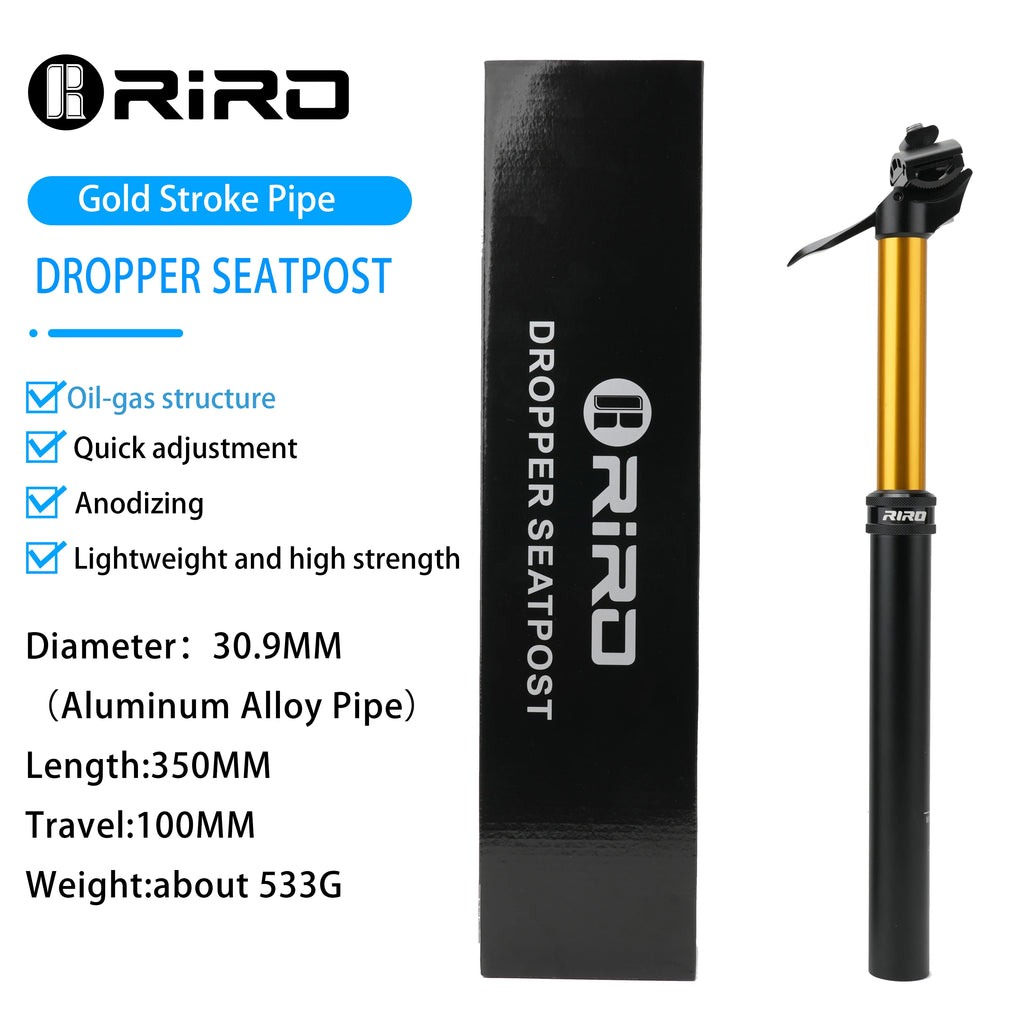 RIRO Bicycle Dropper Seatpost 27.2/30.9/31.6mm 100/125mm Travel Hydraulic Manual Height Adjustable MTB Road Bike Seat Tube
