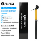 RIRO Bicycle Dropper Seatpost 27.2/30.9/31.6mm 100/125mm Travel Hydraulic Manual Height Adjustable MTB Road Bike Seat Tube