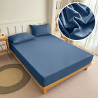 Solid Color Fitted Sheet with Elastic Band, 1pc Mattress Sheet 90x200 to 200x220cm