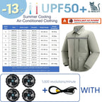 Summer 4 Fans Air Conditioning Cooling Vest Men Women Ultralight Outdoor Jacket Sun Protection Windbreaker Travel Fishing Sports