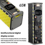 PD65W Battery Storage Box Super Fast Charging 8 Cell 18650 DIY Power Bank Case Kit Digital Display Battery Holder USB+Type-C