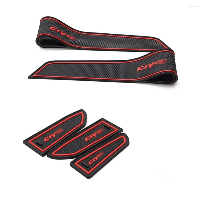 16pcs/set Door Groove Mat for Honda Civic 2016 2017 2018 2019 2020 2021 Non-slip Door Slot Cup Mat Pad Cushion Left hand drive