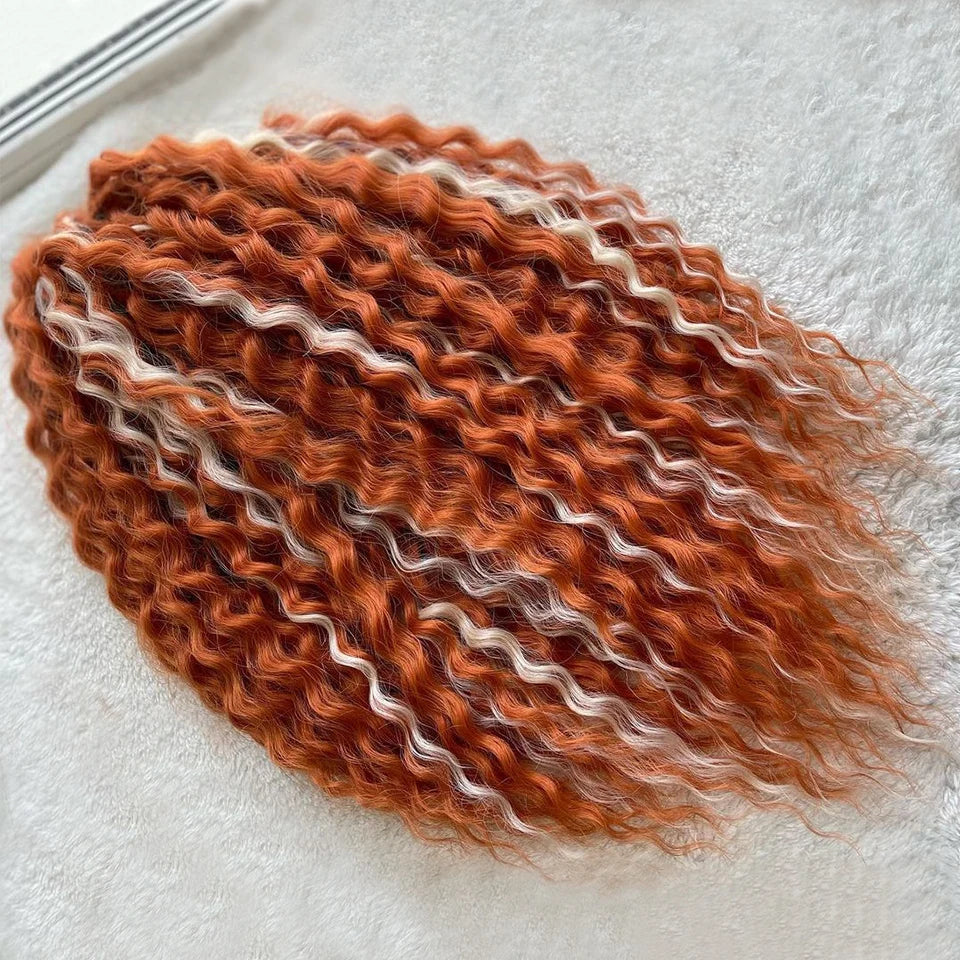 Ariel Curl Hair Synthetic Water Wave Twist Crochet Hair Afro Curls Crochet Braids Ombre Pink Braiding Hair Extension For Women