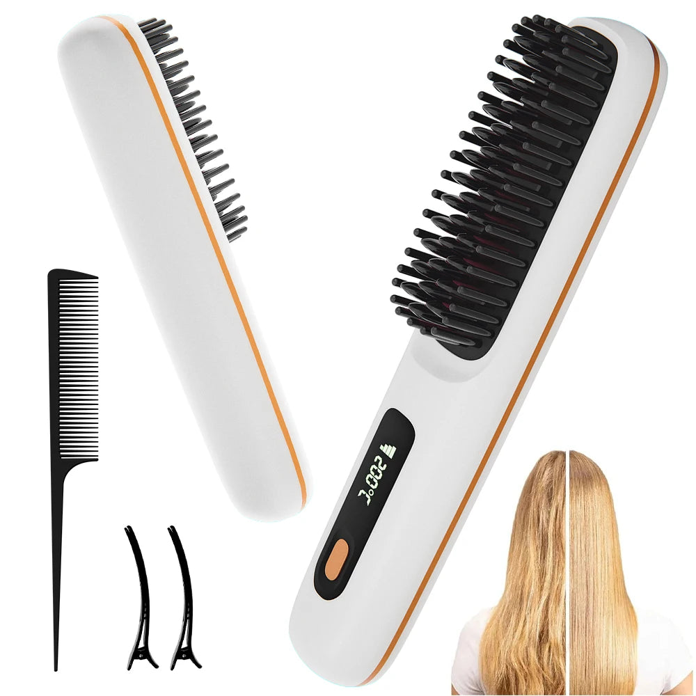 Transform Your Hair On-The-Go: Cordless Ionic Straightener Brush