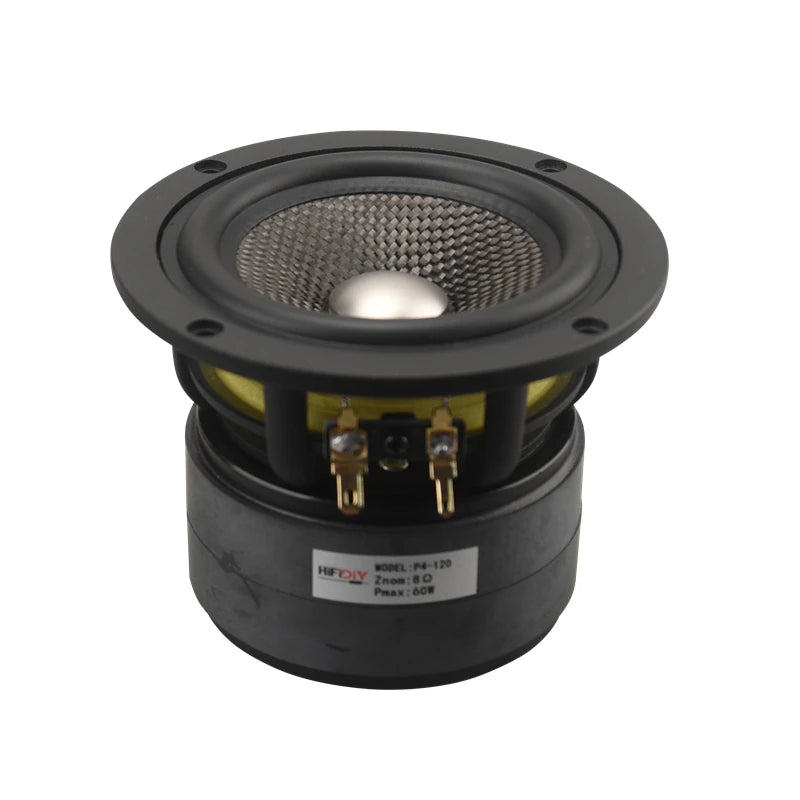 Hifi 4 Inch 120 Titanium film carbon fiber basin Pure Midrange Full frequency speaker unit 4 8OHM 60W midbass loudspeaker P4-120