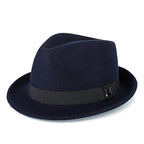 Men Winter Thick Warm Felt Fedora Hats Wool Gentleman Jazz Cap Homburg Male Classical Narrow Brim Top Hat