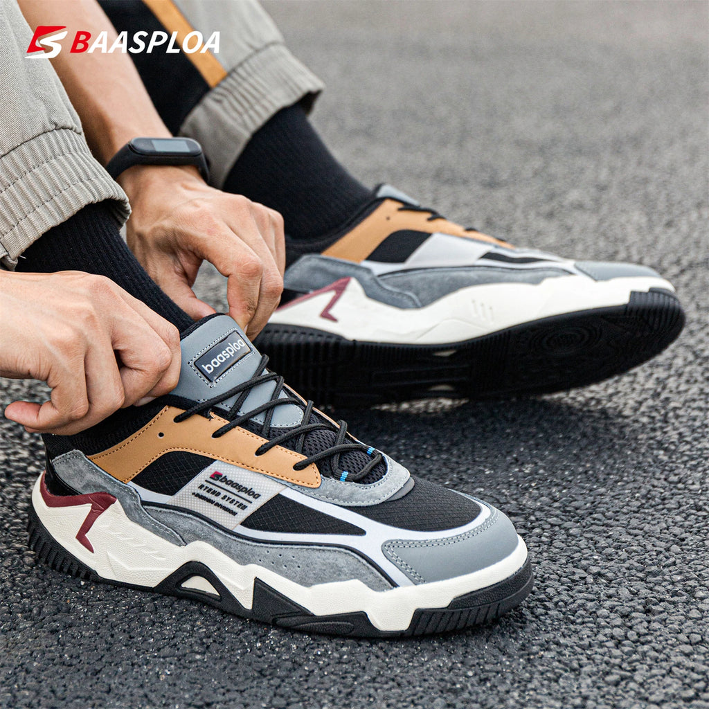 Baasploa Men Casual Shoes New Fashion Walking Sneakers Waterproof Shoes Comfort Tenis for Men Non-Slip Running Shoes