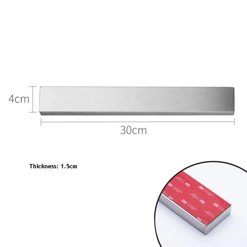LMETJMA Professional Magnetic Knife Strip Stainless Steel Magnetic Knife Holder Rack Kitchen Knife Bar 30 40 50 cm JT333