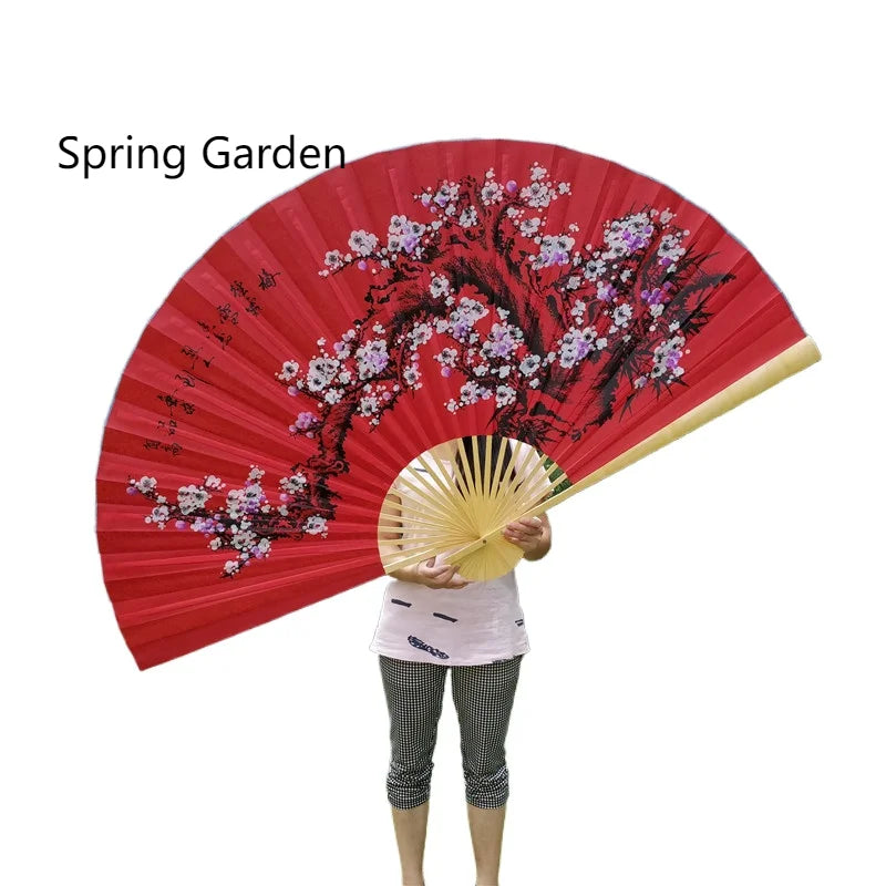 50x88cm Folding Bamboo Fan Large Big Hand Classical Wall Mount Fan Living Room Decor Plum Fans Chinese Decoration Wedding Gifts