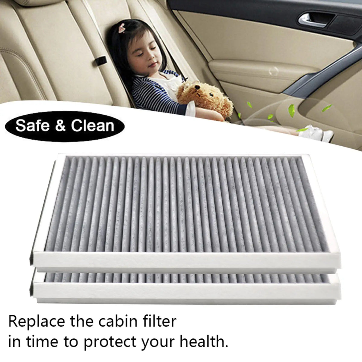 2x Car Pollen Cabin Filter Activated Carbon For BMW 5 6 Series Alpina B5 B6 E60 E61 E63 E64 2004 2005 2006 2007 2008 2009 2010