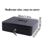 1 pc Money Box with Key -Money Tin with Lock - Medium-sized Cash Box with Coin Tray for Petty Cash Coins Notes,Home , Business