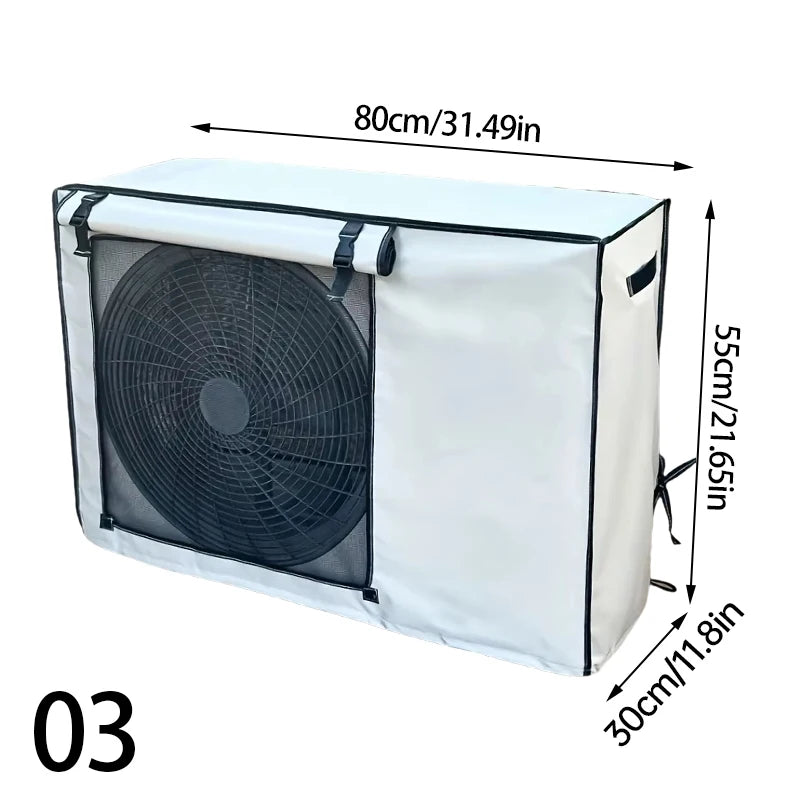 Multi-sizes Oxford Cloth AC Cover Breathable Easy To Install Durable Dirt-Proof Outdoor Use Rollup AC Cover Weather Protection