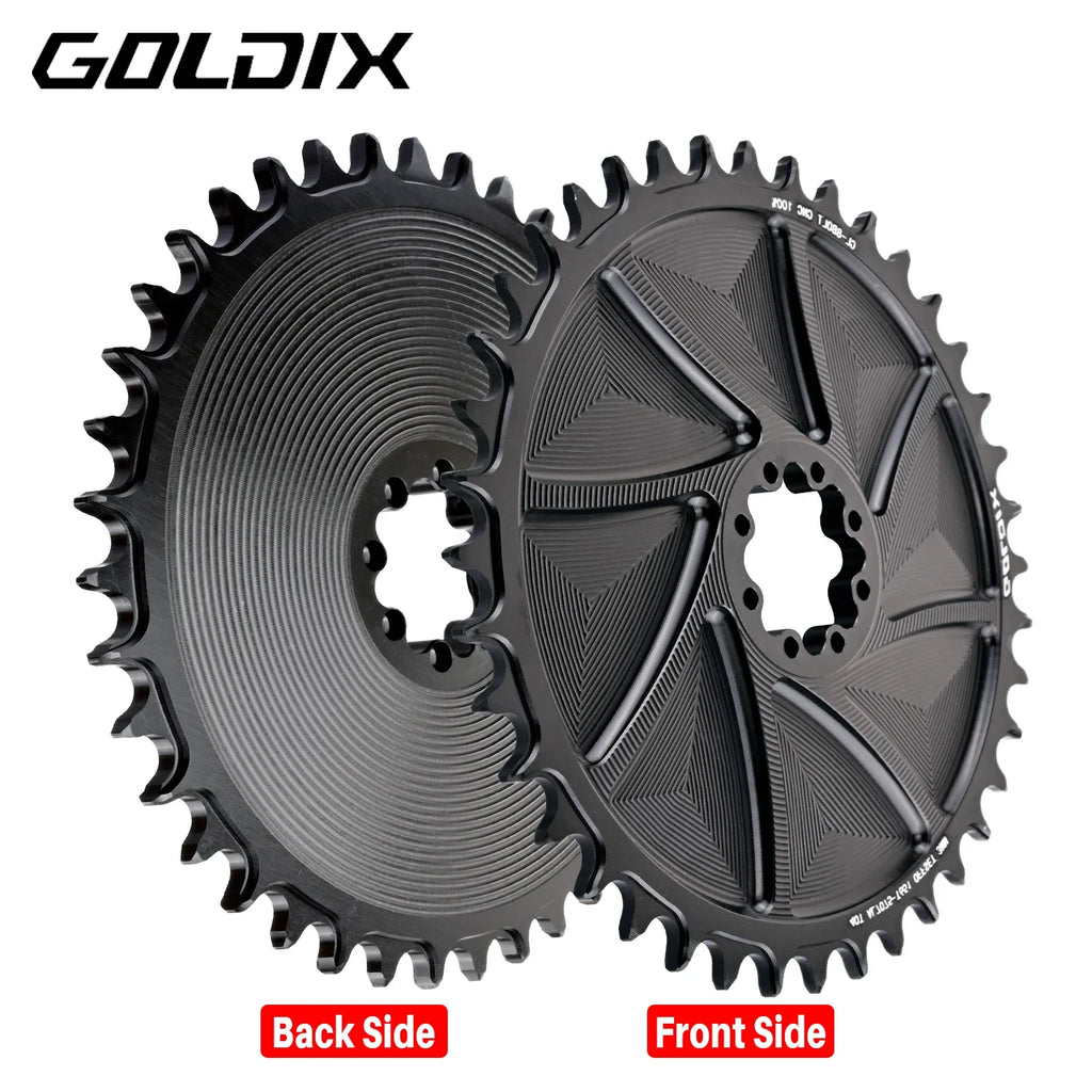 GOLDIX 8-Bolt Bicycle Chainring Wide and Narrow Teeth AERO Chainring CNC Hollow Cutting Machining for SRAM 8Bolt Crankset