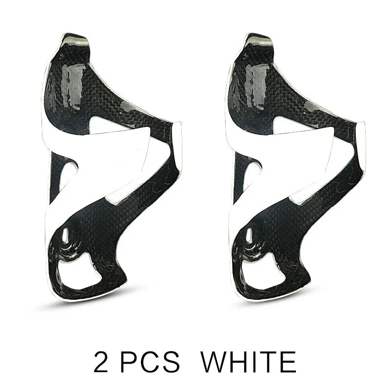 Carbon Fiber Bicycle Water Bottle Cage Holder, One-Piece High Strength, Glossy/Matt Black, Red, White