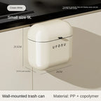 9L/12L DIY Cream-Colored Wall-mounted Kitchen Trash Can with Lid for Food Waste and Bathroom No Bending High Appearance Level