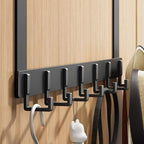 Over the Door Hook Rack 6 Hooks, Grey or White, 11cm or 18cm - Coat Towel Hanger