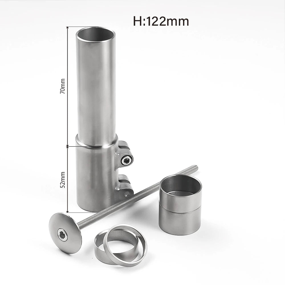 CNC Titanium Bicycle Stem Riser Fit 1 1/8 Inch Fork Extender - 102mm/122mm/142/162/182mm Handlebar Lift Adapter Cycling Part