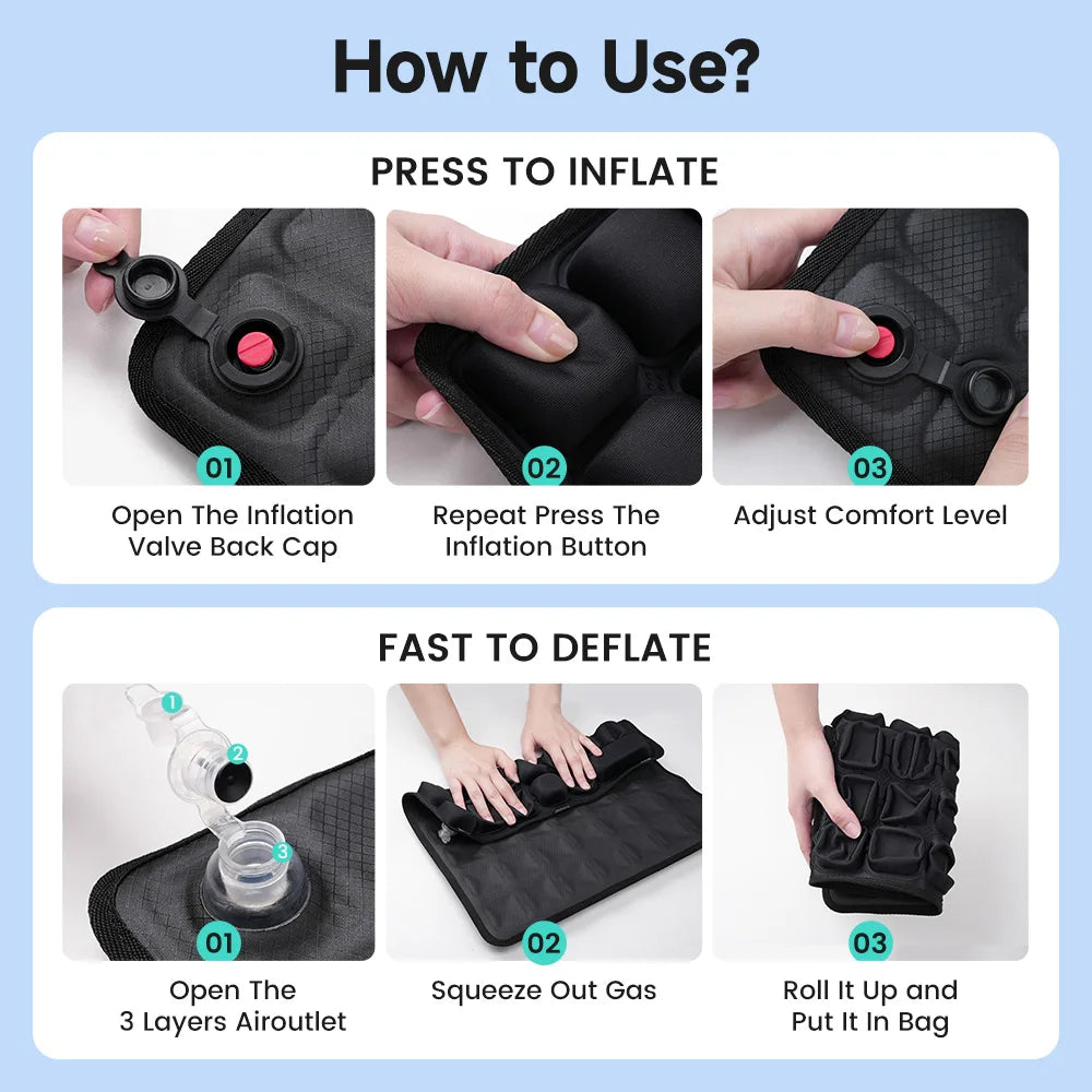 1pc 3D Ergonomic Chair Cushion For Long Sitting, Office Chair Car Seat Cushion, Adjustable Inflatable Cushion
