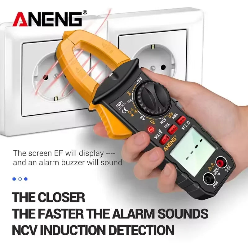 ST180 Digital Clamp Meter 4000 Count AC Current Multimeter Voltage Tester 1pc