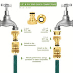 6/12pcs EU Standard Aluminum Hose Connector Set - 1/2'' & 3/4'' Tap Fitting + 1/2''(13-16mm) Quick Connect for Garden Pipes