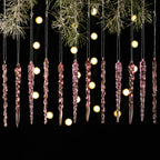 Transparent Acrylic Icicle Christmas Ornaments Xmas Tree Hanging Pendant Crystal Twisted Icicle Snowflake Home Party Decoration