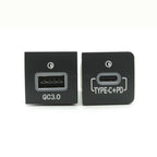 24*24mm Red LED Car Phone Charger Double USB Type-c PD Fast Charging Adapter for VW Golf 5 MK5 2004-2010 Accessories