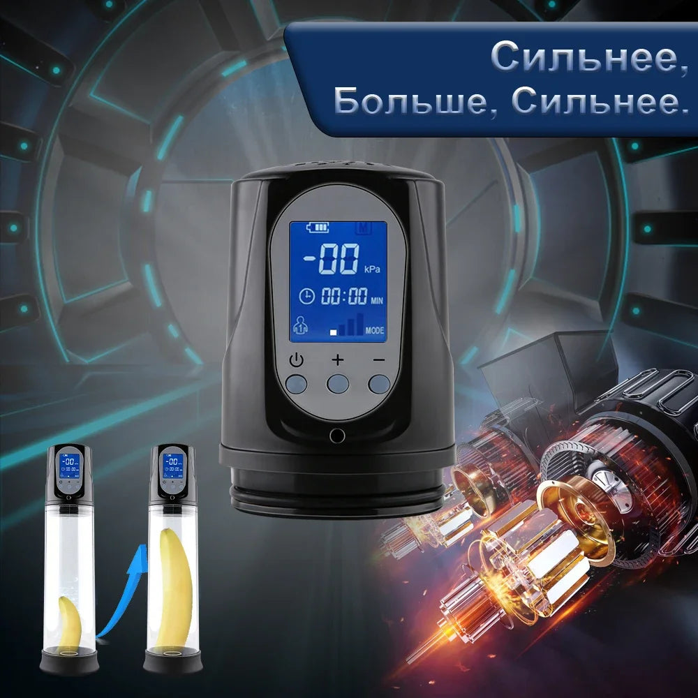 Electric Vacuum Penis Pump Men's Sex Toy Penis Extender 4 Sucking Modes LED Display Rechargeable Cock Training Penis Extension