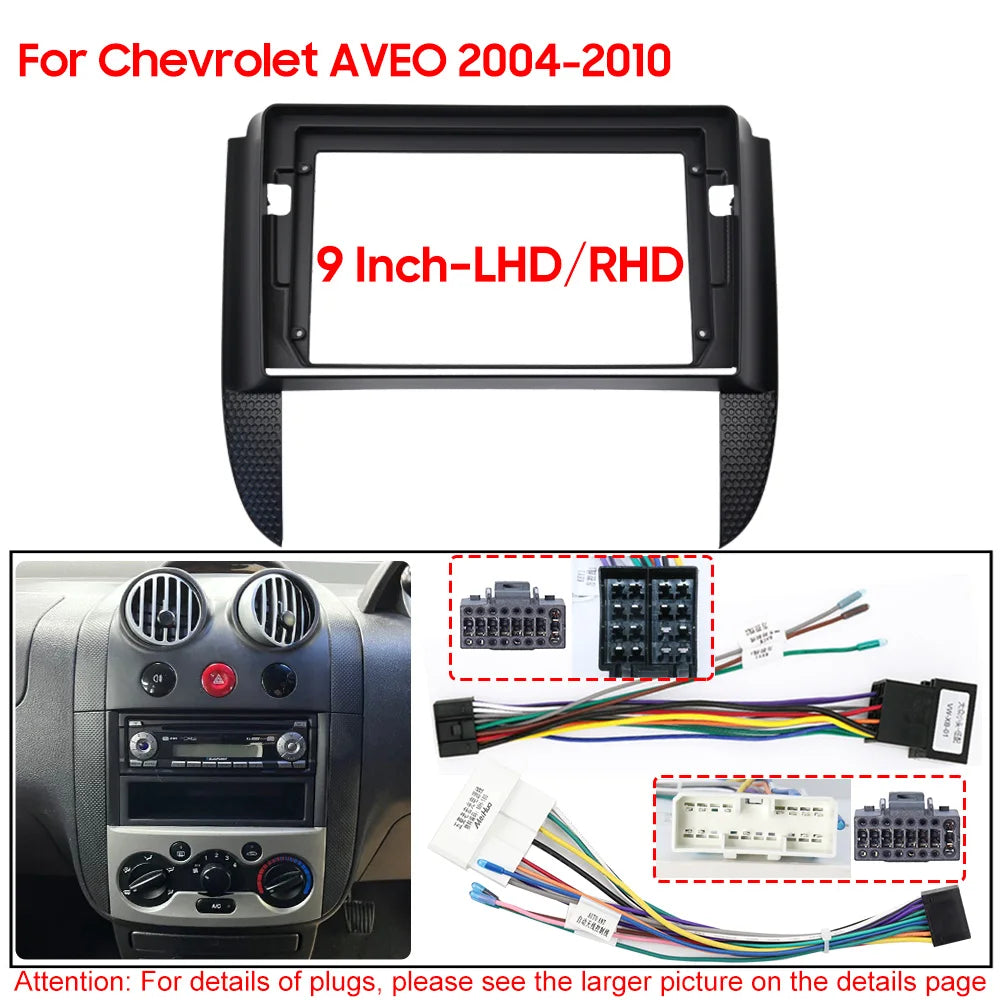 For Chevrolet AVEO 2004-2010 9INCH/LHD/RHD Car radio Dashboard Refitting Installation Frame Stereo Panel Dash Mount Kit Fascia