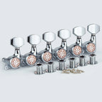 GUYKER Chrome Guitar Locking Tuners Electric Guitar Machine Heads Tuners Metal Lock Silver Guitar Tuning Pegs