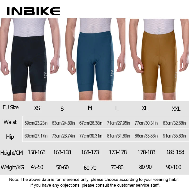 INBIKE Men's Cycling Shorts with Pocket Quick Dry Breathable MTB Road Bike Pants